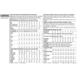 Simplicity Sewing Pattern 8956 Misses' Pants And Skirts -Jaycotts Shop S8956 envelope back