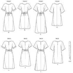 Simplicity Sewing Pattern 8981 Misses' Front Tie Dresses -Jaycotts Shop S8981 line art