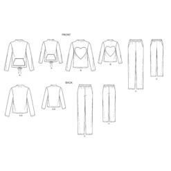 Simplicity Sewing Pattern 9019 Girls' And Misses' Loungewear 19 Simplicity Sewing Pattern 9019 Girls' And Misses' Loungewear -Jaycotts Shop S9019 line art