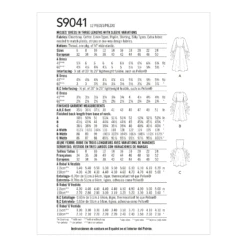 Simplicity Sewing Pattern S9041 Front Tie Dress In Three Lengths -Jaycotts Shop S9041 envelope back