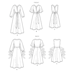 Simplicity Sewing Pattern S9041 Front Tie Dress In Three Lengths -Jaycotts Shop S9041 line art