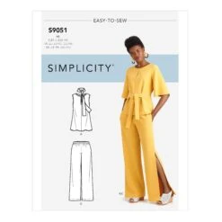 Simplicity Sewing Pattern S9051 Tops, Belt Or Scarf And Pants -Jaycotts Shop S9051 envelope front