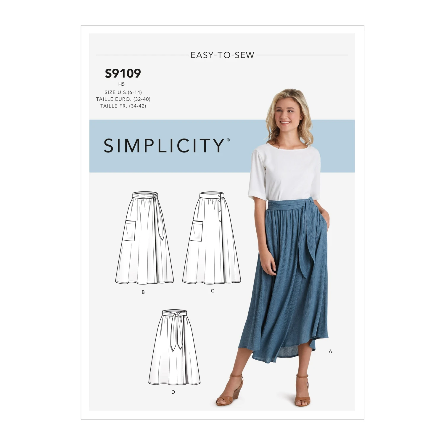 Simplicity Sewing Pattern S9109 Wrap Skirts 2 Simplicity Sewing Pattern S9109 Wrap Skirts - Image 2