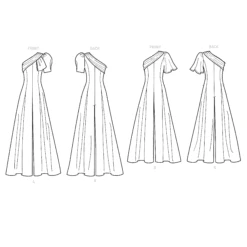 Simplicity Sewing Pattern 9142 Jumpsuit With One Shoulder Drape -Jaycotts Shop S9142 line art