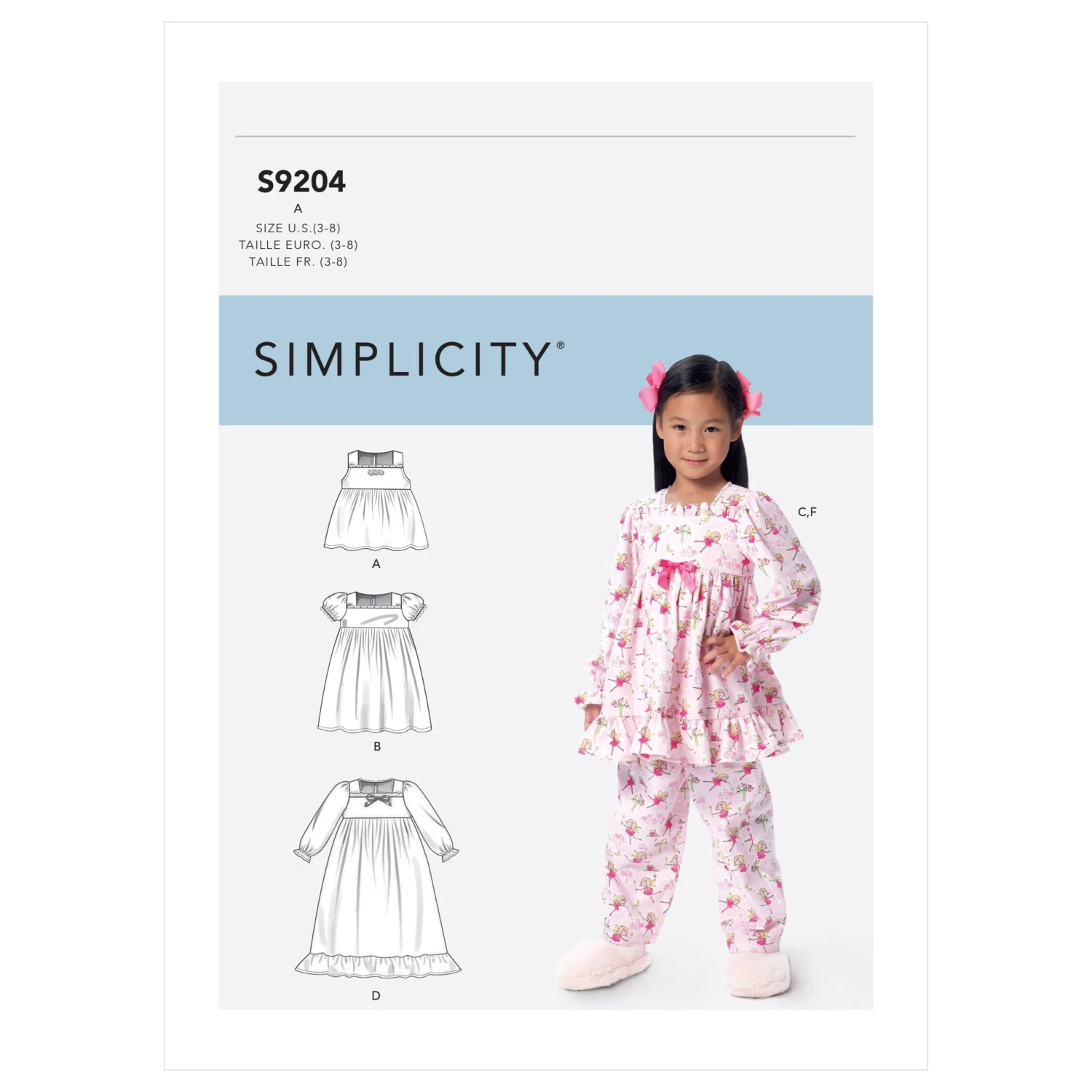 Simplicity Sewing Pattern 9204 Girls' Gathered Tops, Dresses, Gown And Pants 2 Simplicity Sewing Pattern 9204 Girls' Gathered Tops, Dresses, Gown And Pants - Image 2