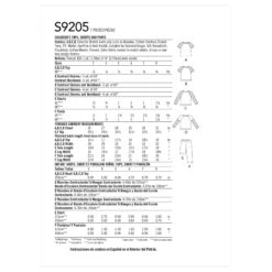 Simplicity Sewing Pattern 9205 Boys' Pyjamas -Jaycotts Shop S9205 envelope back