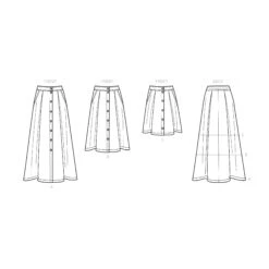 Simplicity Sewing Pattern 9267 Skirt In Three Lengths -Jaycotts Shop S9267 line art
