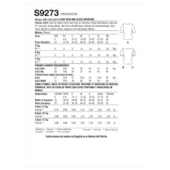 Simplicity Sewing Pattern 9273 Knit Tops With Scoop Neck 14 Simplicity Sewing Pattern 9273 Knit Tops With Scoop Neck -Jaycotts Shop S9273 envelope back