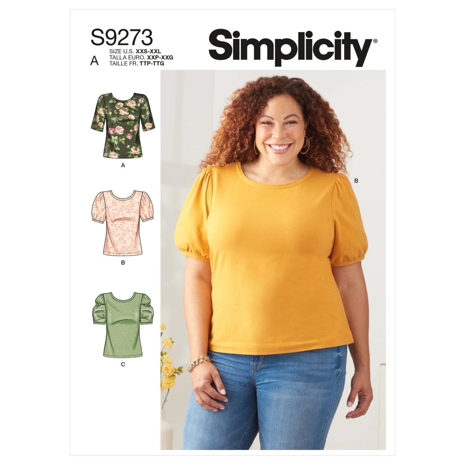 Simplicity Sewing Pattern 9273 Knit Tops With Scoop Neck 2 Simplicity Sewing Pattern 9273 Knit Tops With Scoop Neck - Image 2