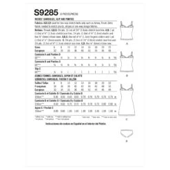 Simplicity Sewing Pattern 9285 Vintage Camisoles, Slip And Panties 9 Simplicity Sewing Pattern 9285 Vintage Camisoles, Slip And Panties -Jaycotts Shop S9285 envelope back