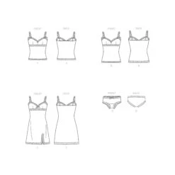 Simplicity Sewing Pattern 9285 Vintage Camisoles, Slip And Panties 8 Simplicity Sewing Pattern 9285 Vintage Camisoles, Slip And Panties -Jaycotts Shop S9285 line art