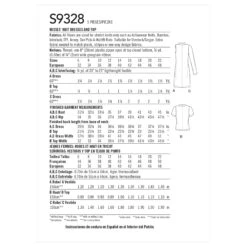 Simplicity Sewing Pattern S9328 Misses' Knit Dresses And Top -Jaycotts Shop S9328 envelope back
