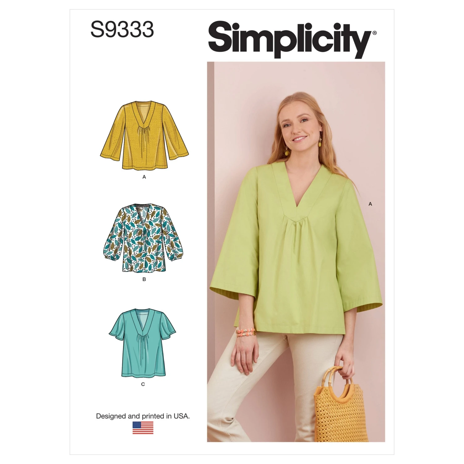 Simplicity Sewing Pattern S9333 Misses' Top With Sleeve Variations 2 Simplicity Sewing Pattern S9333 Misses' Top With Sleeve Variations - Image 2