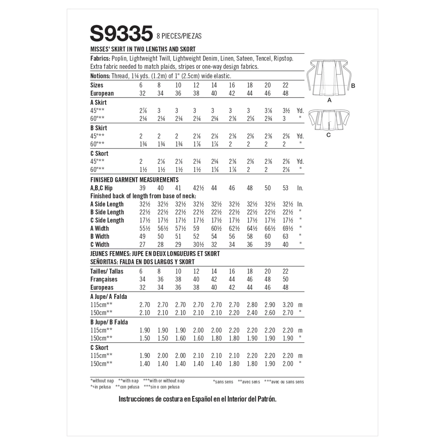 Simplicity Sewing Pattern S9335 Misses' Skirts And Skort 5 Simplicity Sewing Pattern S9335 Misses' Skirts And Skort - Image 5