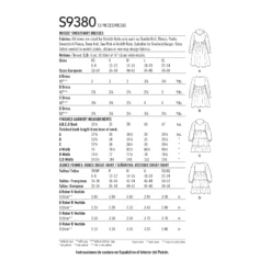 Simplicity Sewing Pattern 9380 Misses' Sweatshirt Dresses -Jaycotts Shop S9380 envelope back