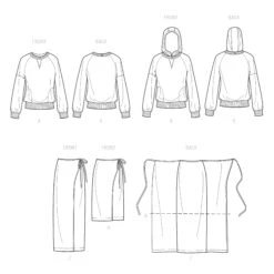 Simplicity Sewing Pattern 9450 Misses' Knit Tops And Skirts 15 Simplicity Sewing Pattern 9450 Misses' Knit Tops And Skirts -Jaycotts Shop S9450 line art