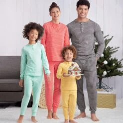 Simplicity Pattern 9455 Misses, Men's And Children's Pyjamas