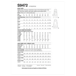 Simplicity Sewing Pattern 9472 Misses Skirts -Jaycotts Shop S9472 envelope back