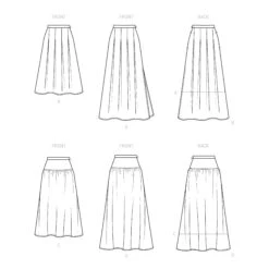 Simplicity Sewing Pattern 9472 Misses Skirts -Jaycotts Shop S9472 line art