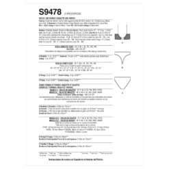 Simplicity Sewing Pattern 9478 Misses And Womens Bralette And Panties 8 Simplicity Sewing Pattern 9478 Misses And Womens Bralette And Panties -Jaycotts Shop S9478 envelope back