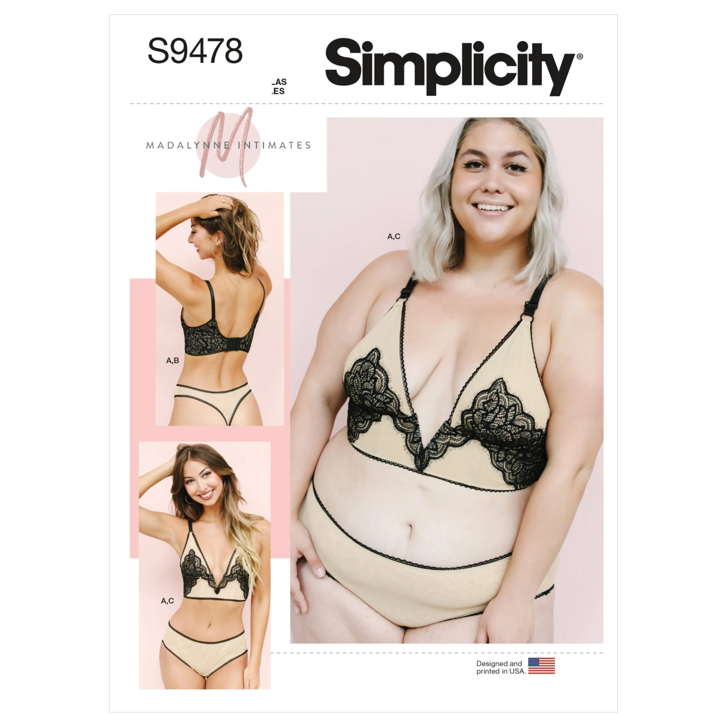 Simplicity Sewing Pattern 9478 Misses And Womens Bralette And Panties 2 Simplicity Sewing Pattern 9478 Misses And Womens Bralette And Panties - Image 2