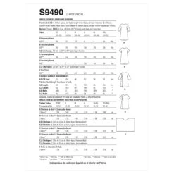 Simplicity Sewing Pattern 9490 Unisex Recovery Gowns And Bed Robe -Jaycotts Shop S9490 envelope back