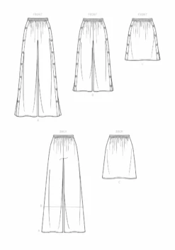 Simplicity Sewing Pattern 9608 Misses' Trousers And Skirt -Jaycotts Shop S9608 line art