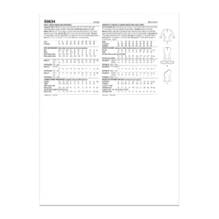 Simplicity Sewing Pattern 9634 Misses' Vintage Blouses And Cummerbund -Jaycotts Shop S9634 envelope back