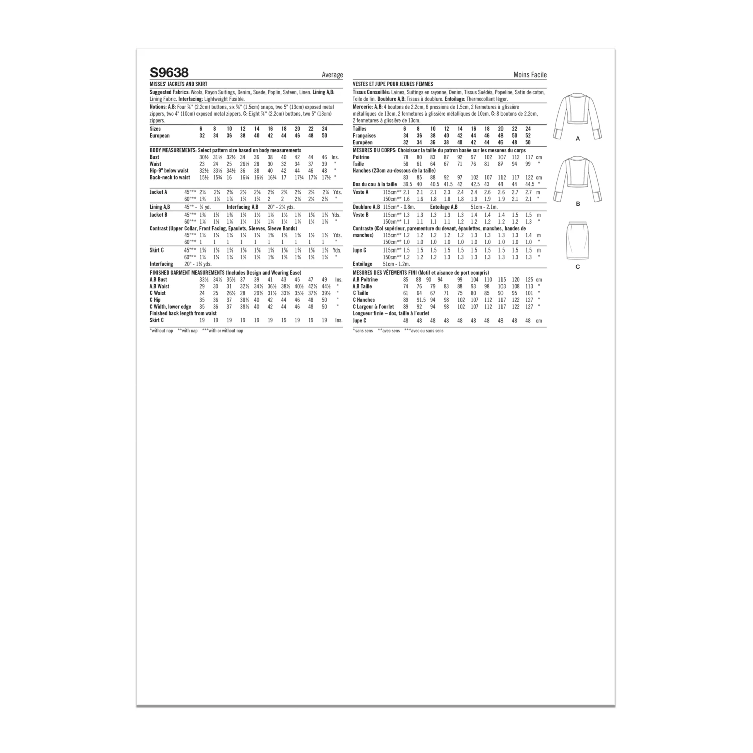 Simplicity Sewing Pattern 9638 Misses' Jackets And Skirt By Mimi G 6 Simplicity Sewing Pattern 9638 Misses' Jackets And Skirt By Mimi G - Image 6