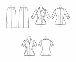 Simplicity Pattern 9675 Misses' Vintage Skirt And Jacket 9 Simplicity Pattern 9675 Misses' Vintage Skirt And Jacket -Jaycotts Shop S9675 line art