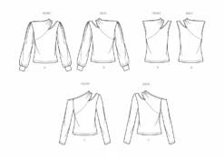Simplicity Pattern 9679 Misses' Knit Top With Sleeve Variations 17 Simplicity Pattern 9679 Misses' Knit Top With Sleeve Variations -Jaycotts Shop S9679 line art