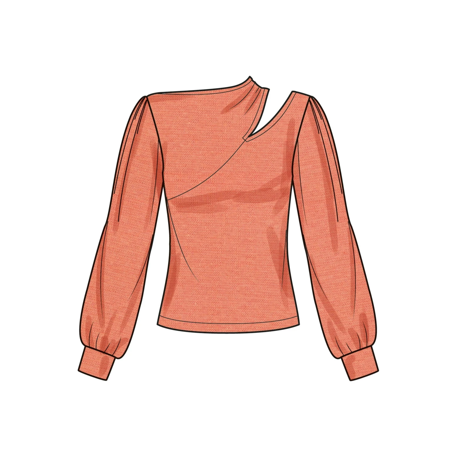 Simplicity Pattern 9679 Misses' Knit Top With Sleeve Variations 6 Simplicity Pattern 9679 Misses' Knit Top With Sleeve Variations - Image 6