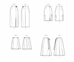 Simplicity Pattern 9683 Misses' Skirts -Jaycotts Shop S9683 line art