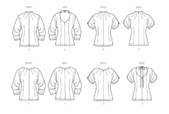 Simplicity 9705 Tops Sewing Pattern -Jaycotts Shop S9705 line art