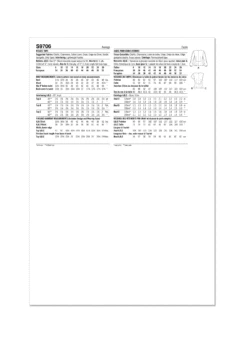 Simplicity 9706 Tops Sewing Pattern -Jaycotts Shop S9706 envelope back