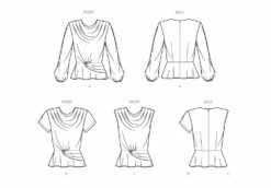 Simplicity 9706 Tops Sewing Pattern -Jaycotts Shop S9706 line art