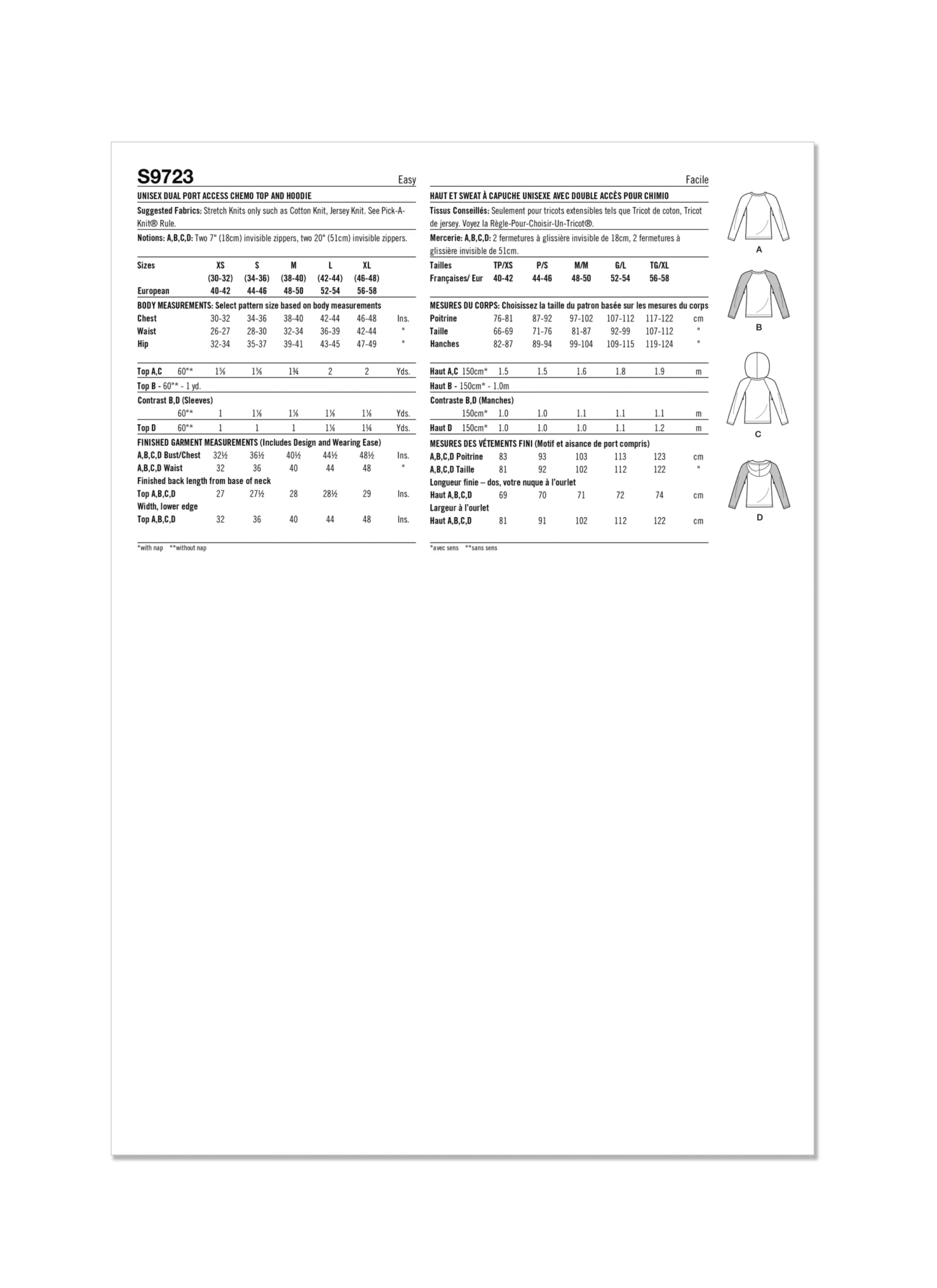 Simplicity 9723 Unisex Dual Port Access Chemo Top And Hoodie Pattern 7 Simplicity 9723 Unisex Dual Port Access Chemo Top And Hoodie Pattern - Image 7