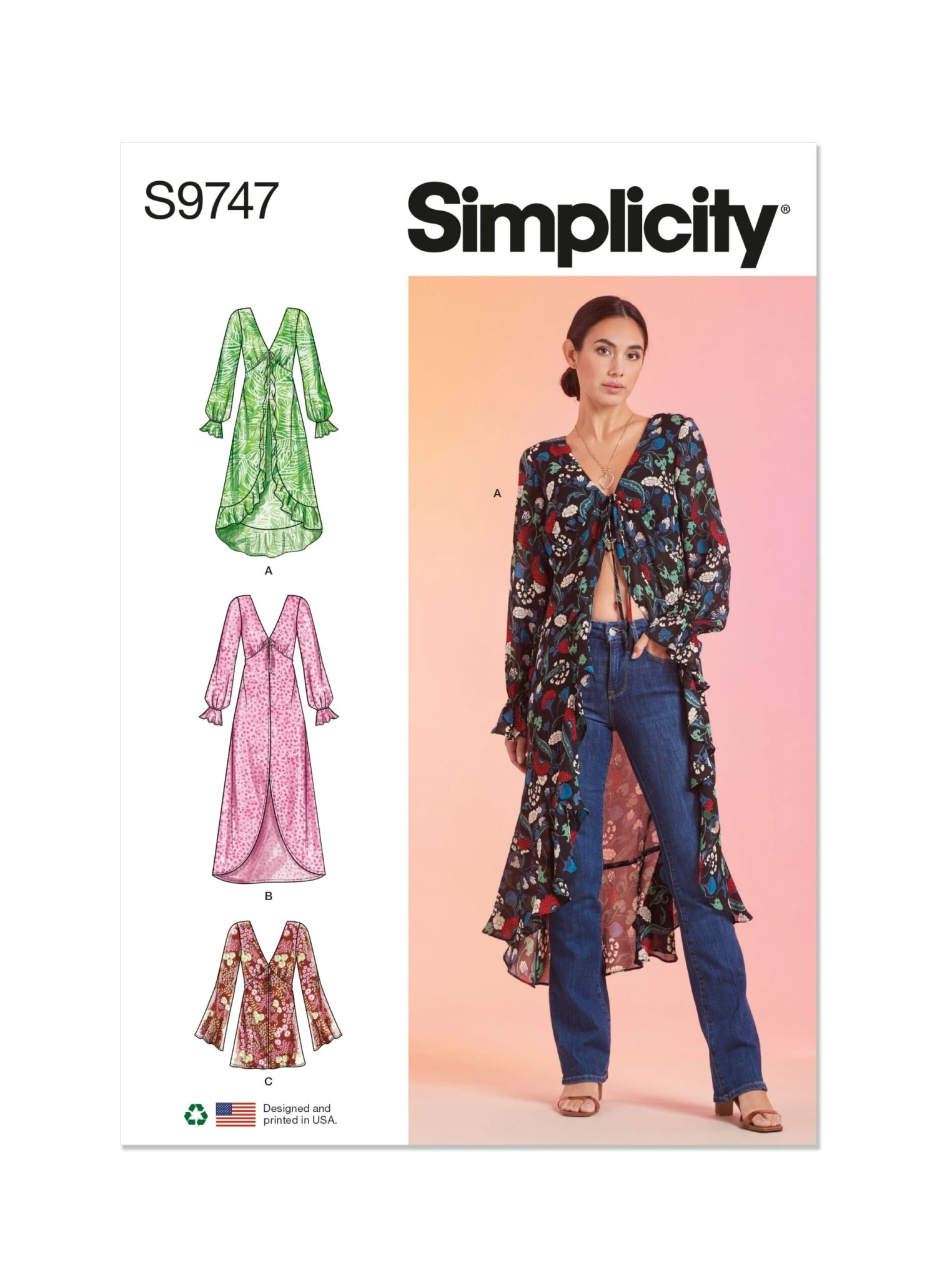 Simplicity 9747 Sewing Pattern Misses' Dusters 2 Simplicity 9747 Sewing Pattern Misses' Dusters - Image 2