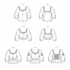 Simplicity 9749 Sewing Pattern Misses' Tops -Jaycotts Shop S9749 line art