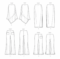 Simplicity 9752 Sewing Pattern Women's Knit Skirts And Trousers -Jaycotts Shop S9752 line art