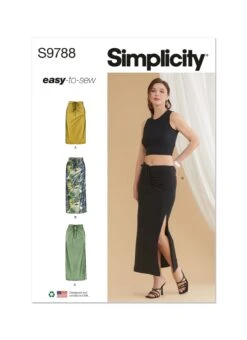 Simplicity Sewing Pattern 9788 Knit Skirts In Two Lengths -Jaycotts Shop S9788 envelope front