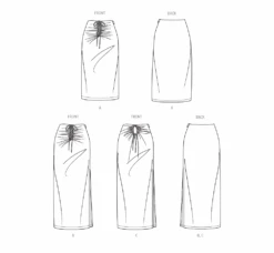 Simplicity Sewing Pattern 9788 Knit Skirts In Two Lengths -Jaycotts Shop S9788 line art