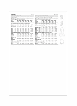 Simplicity Sewing Pattern 9790 Women's Knit Tops, Pants And Skirt -Jaycotts Shop S9790 envelope back