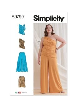 Simplicity Sewing Pattern 9790 Women's Knit Tops, Pants And Skirt -Jaycotts Shop S9790 envelope front