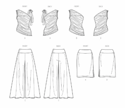 Simplicity Sewing Pattern 9790 Women's Knit Tops, Pants And Skirt -Jaycotts Shop S9790 line art