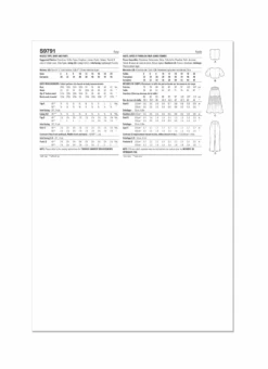 Simplicity Sewing Pattern 9791 Tops, Skirt And Pants -Jaycotts Shop S9791 envelope back