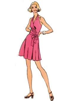 Simplicity Sewing Pattern 9793 1970's Front-Wrap Halter-Dress -Jaycotts Shop S9793 product hires 02