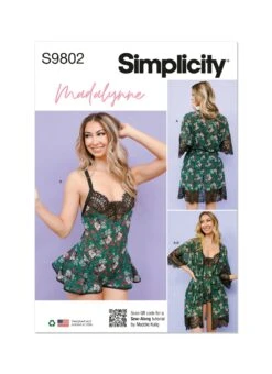 Simplicity Sewing Pattern 9802 Robe With Teddy Lingerie By Madalynne Intimates 8 Simplicity Sewing Pattern 9802 Robe With Teddy Lingerie By Madalynne Intimates -Jaycotts Shop S9802 envelope front