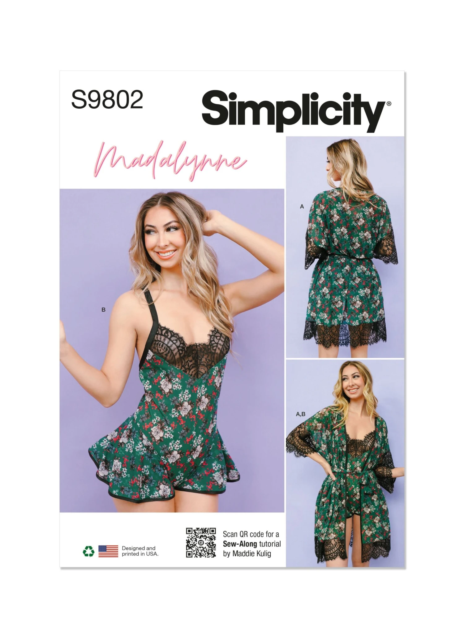 Simplicity Sewing Pattern 9802 Robe With Teddy Lingerie By Madalynne Intimates 3 Simplicity Sewing Pattern 9802 Robe With Teddy Lingerie By Madalynne Intimates - Image 3