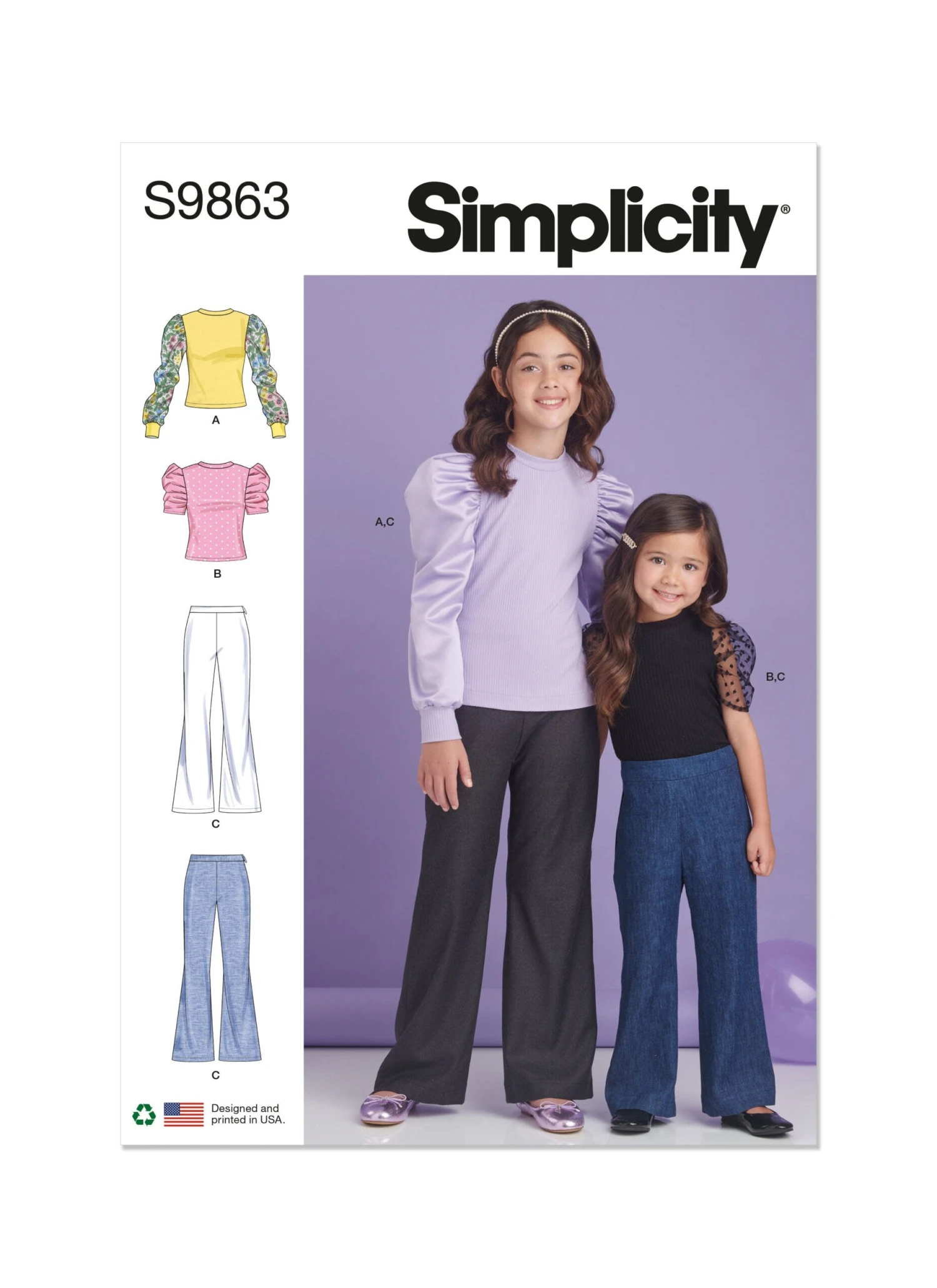 Simplicity Sewing Pattern 9863 Girls' Top And Pants 2 Simplicity Sewing Pattern 9863 Girls' Top And Pants - Image 2